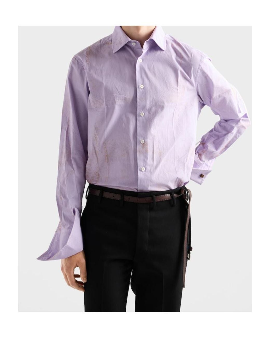 Prada Purple Cotton Shirt for men