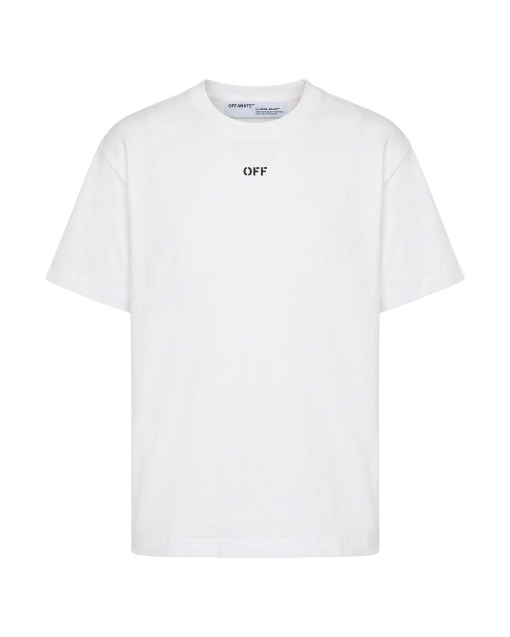 Off-White c/o Virgil Abloh White Logo Printed Crewneck T-Shirt for men