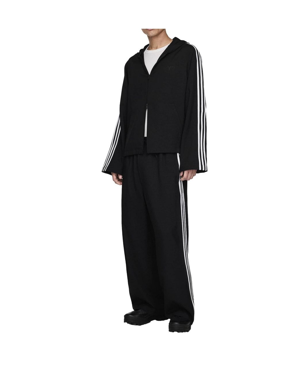 Y-3 Black Fullzip Hooded Jacket for men