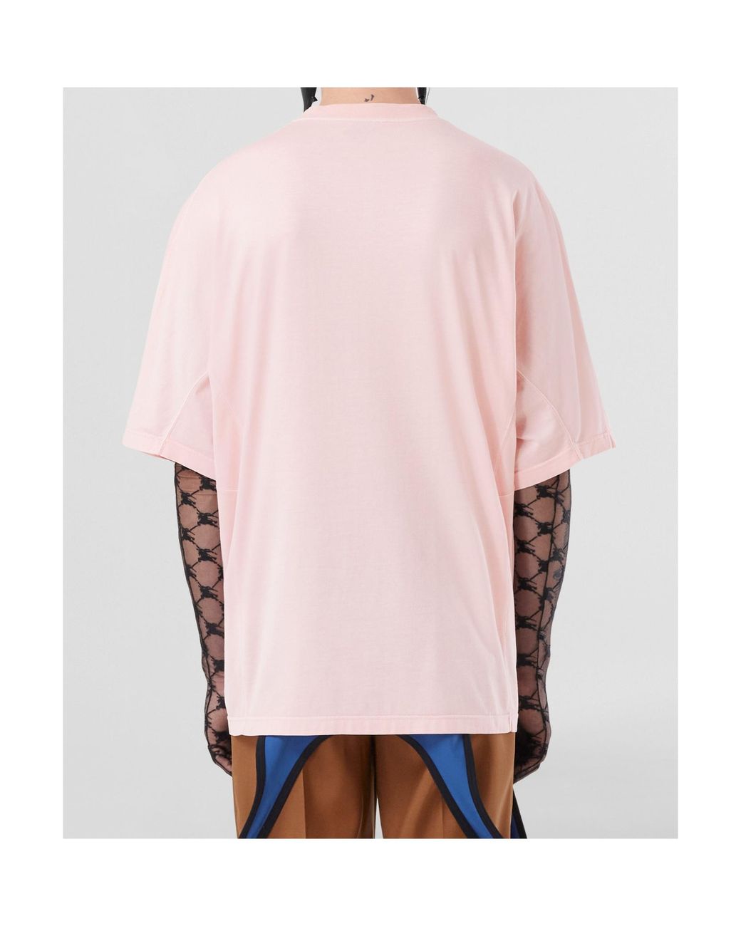 Burberry Pink Graphic-Print Cotton T-Shirt for men
