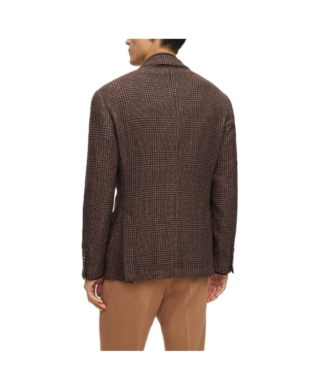 Boss Brown Classic Check Blazer for men