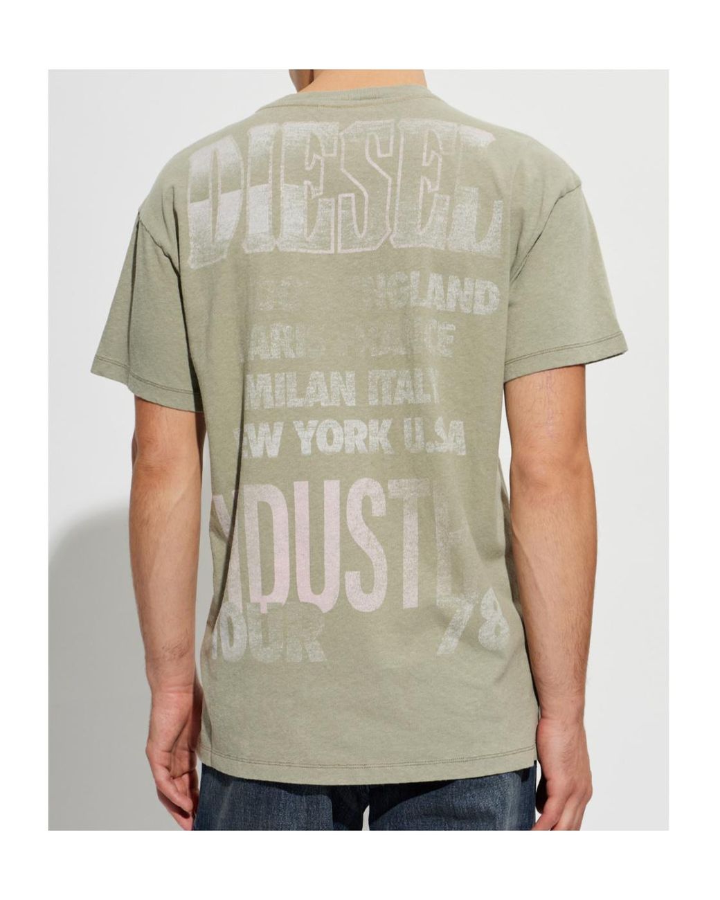 DIESEL Gray Crew-Neck T-Shirt for men