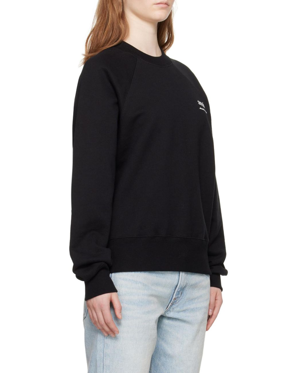 AMI Blue Logo Printed Crewneck Sweatshirt for men