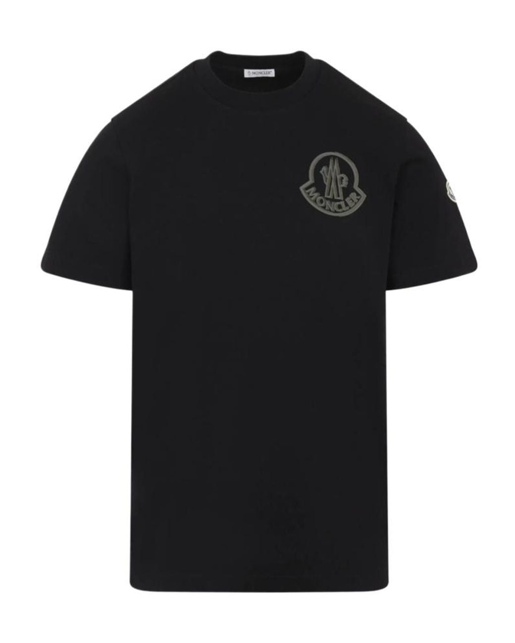 Moncler Black Logo Printed Crewneck T-Shirt for men