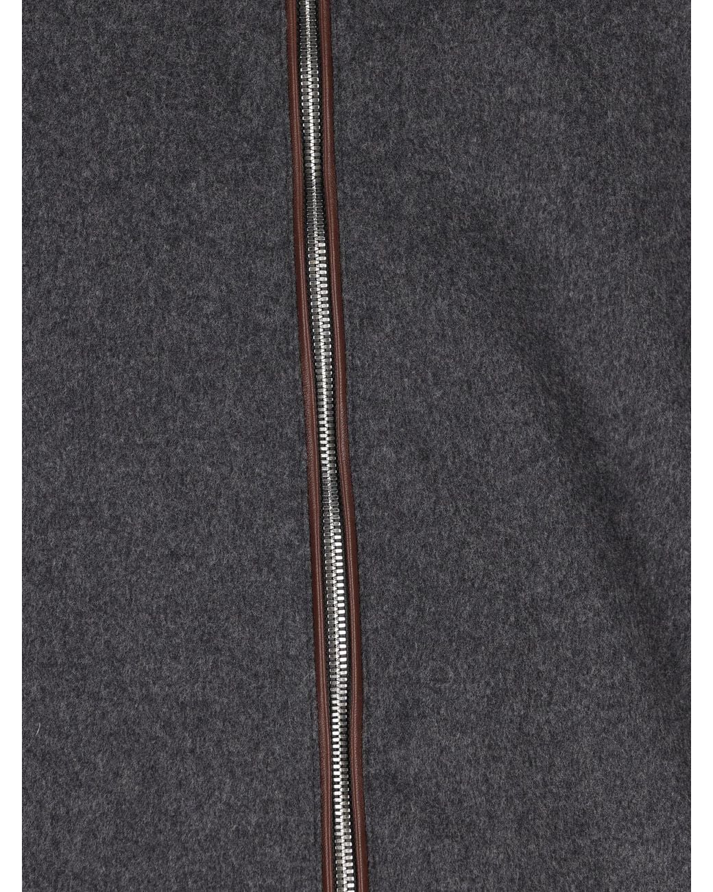 Brunello Cucinelli Gray Zip-Up Hooded Jacket for men