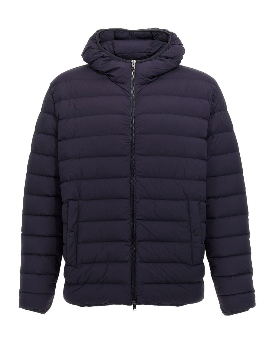 Herno Blue Hooded Down Jacket for men