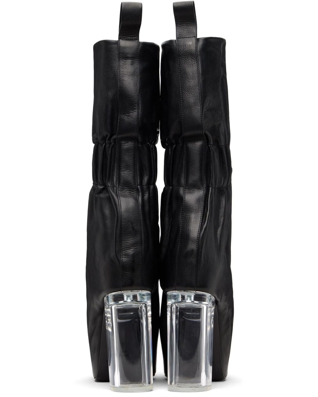 Rick Owens Black Temple Tied Taquito Mid-Calf Boots for men