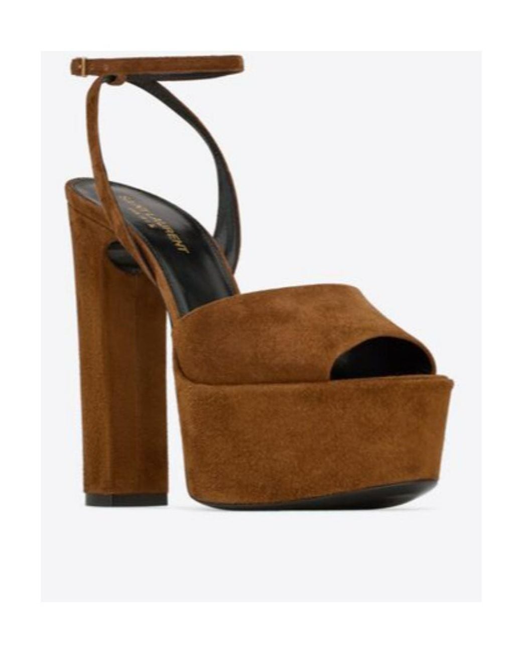 Saint Laurent Brown Jodie Almond Toe Platform Sandals