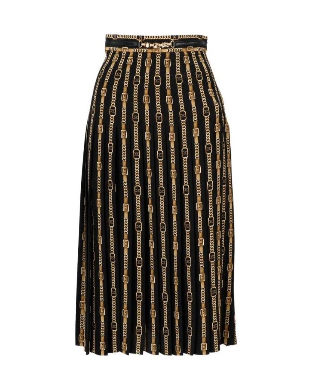 Céline Multicolor Pleated Skirt