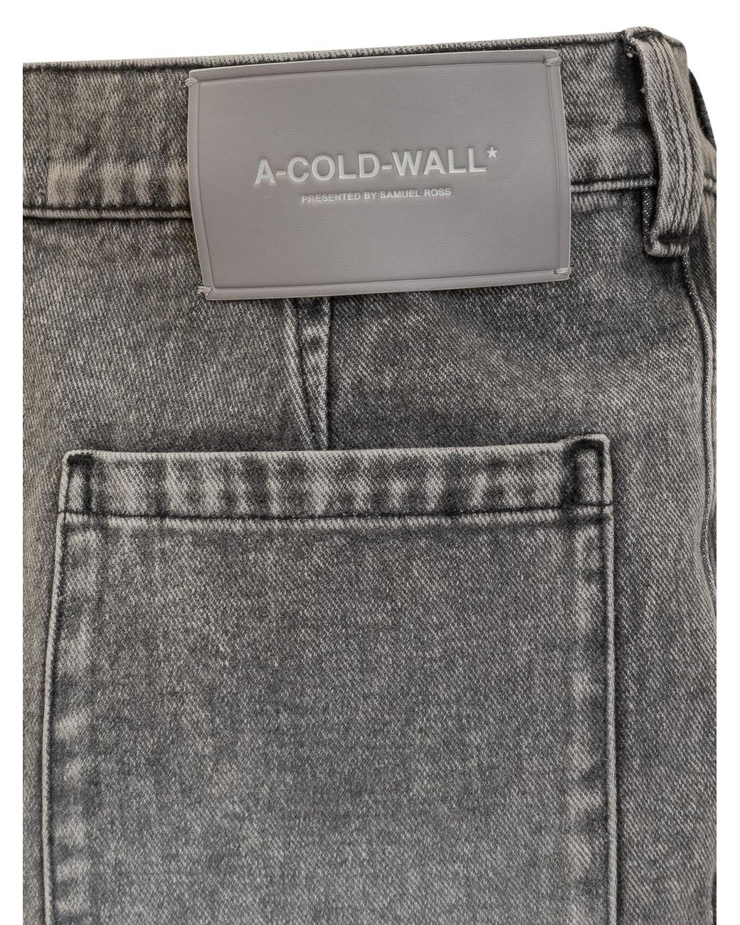 A_COLD_WALL* Gray Logo Denim Shorts for men