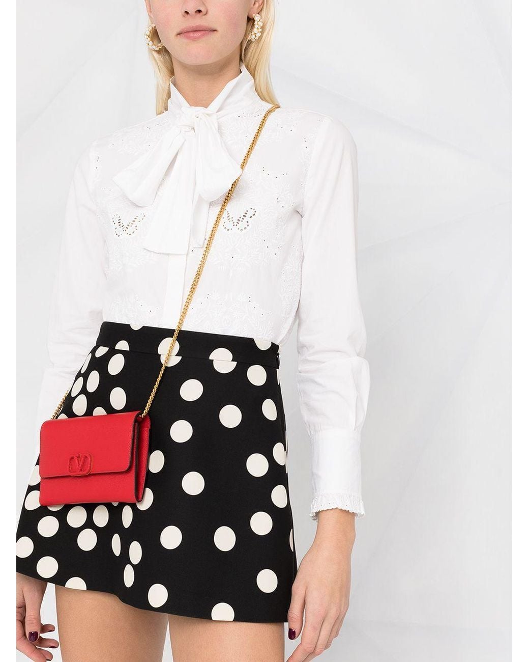 Valentino Black High-Waisted Polka Dot Shorts