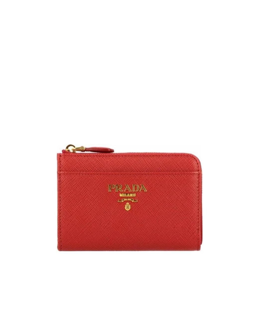 Prada Red Saffiano Keychain Purse