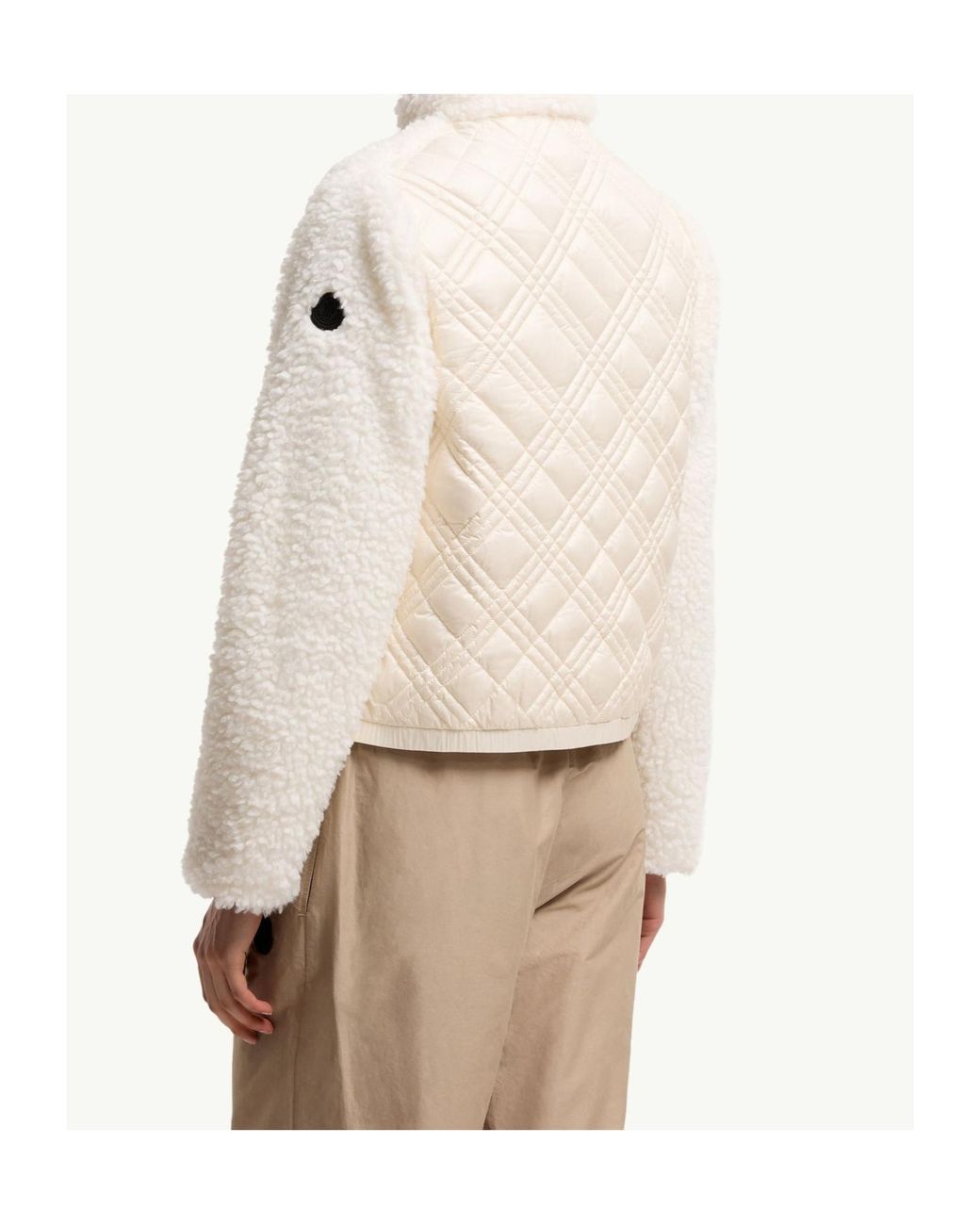 Moncler Natural Diamond-Quilted Padded Cardigan