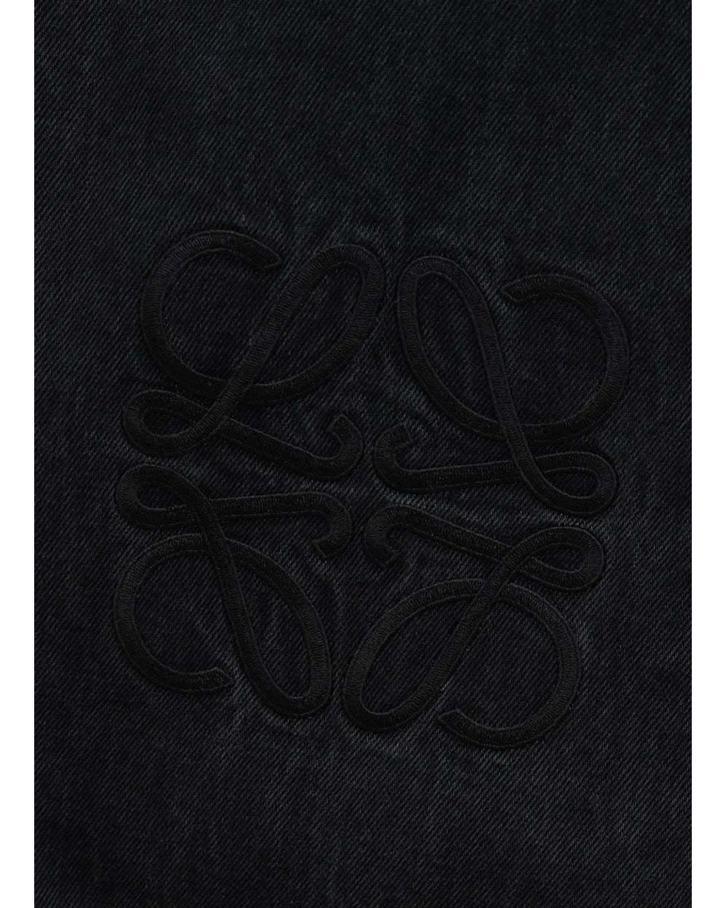 Loewe Black Anagram Baggy Wide Leg Jeans for men