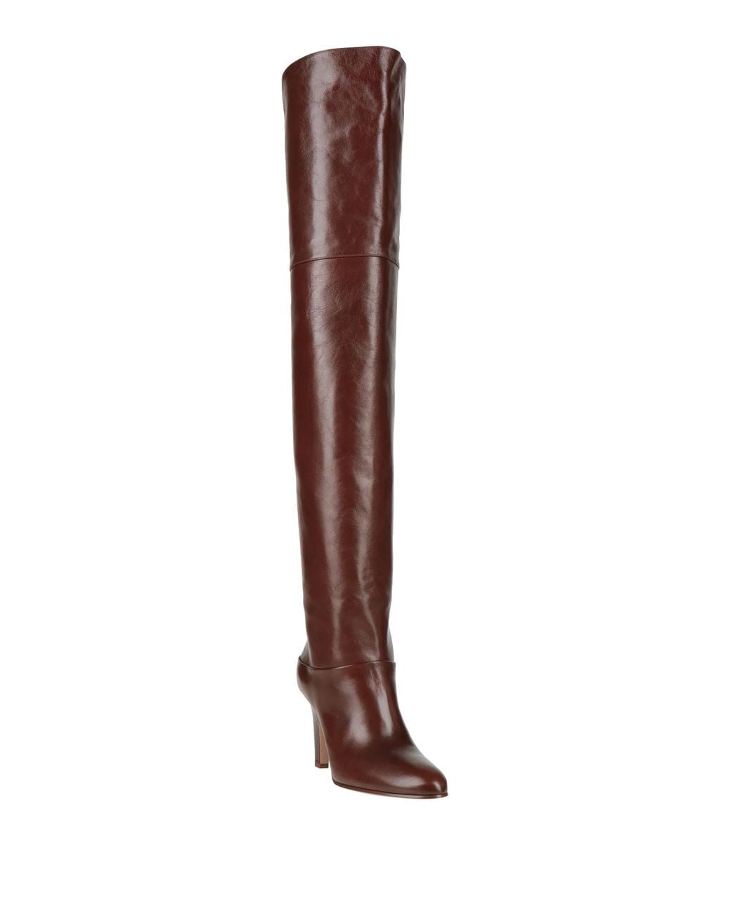 Chloé Brown Solid-Colored Tall Leather Boots