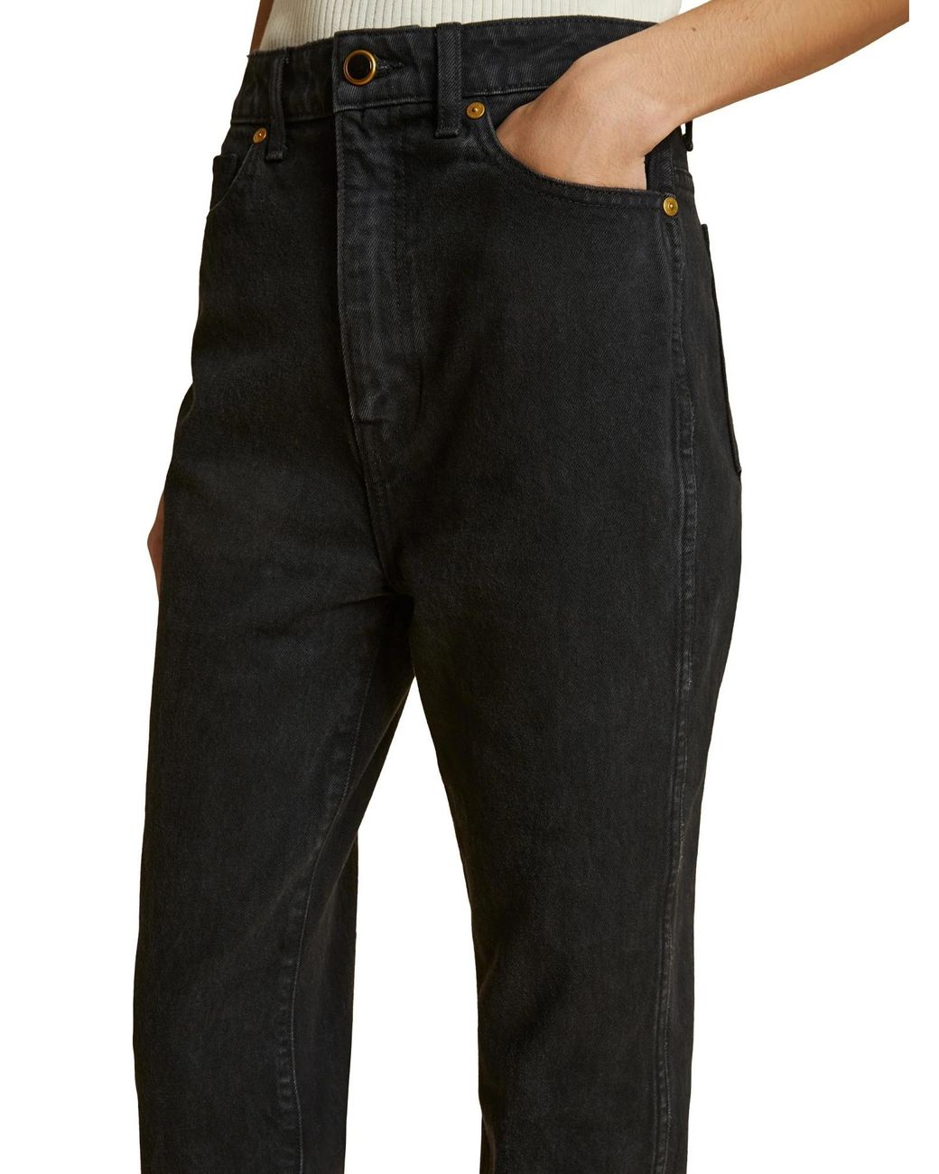 Khaite Black Straight-Leg Jeans