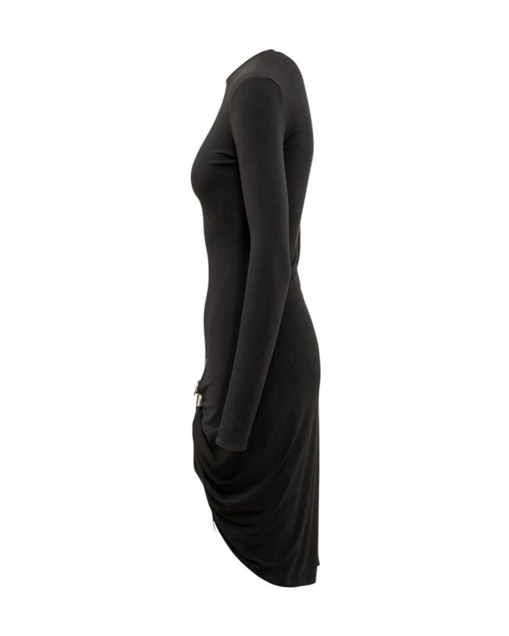 Coperni Black Asymmetric Mini Dress