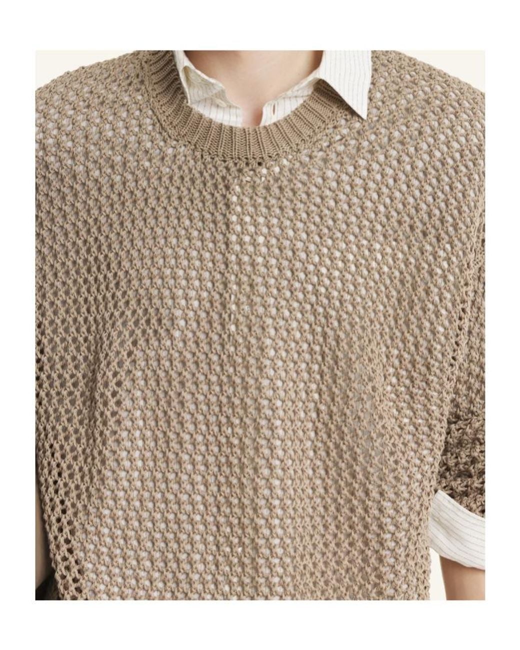 Maison Kitsuné Natural Large Open Knit Jumper for men