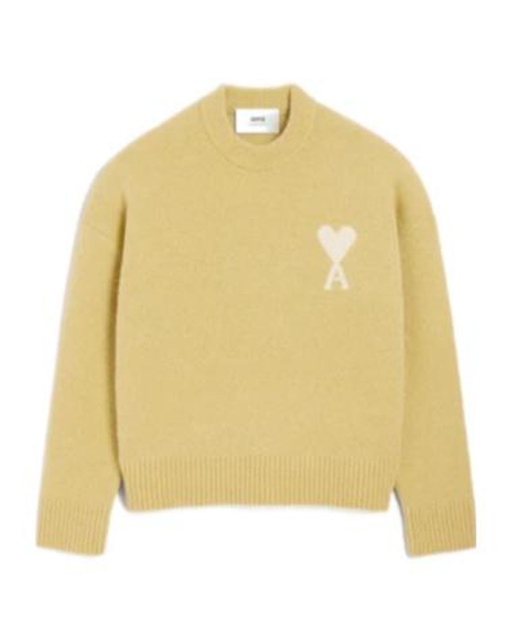 AMI Yellow Ami De Coeur Sweater for men