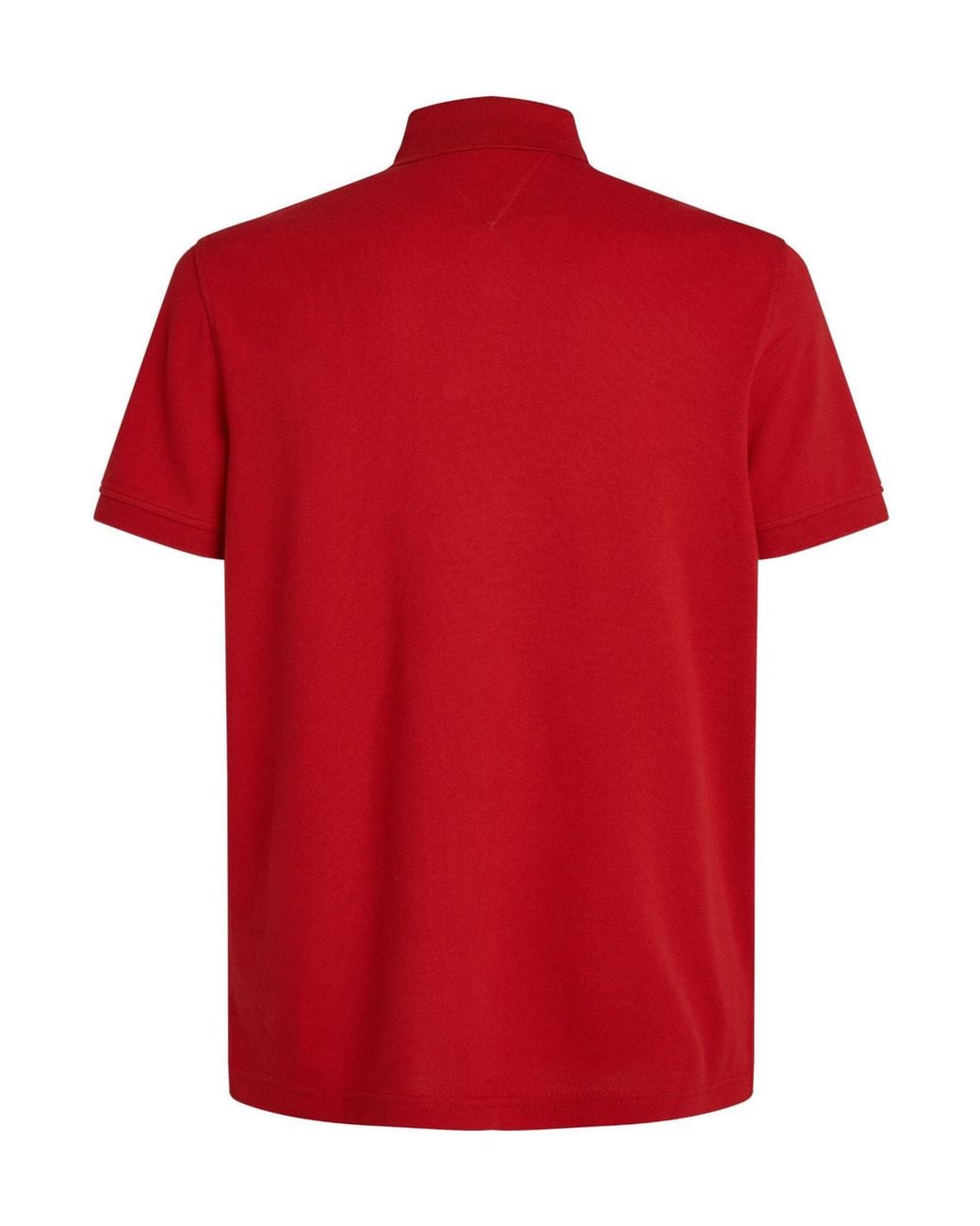 Tommy Hilfiger Red Logo Short Sleeve Polo Shirt for men