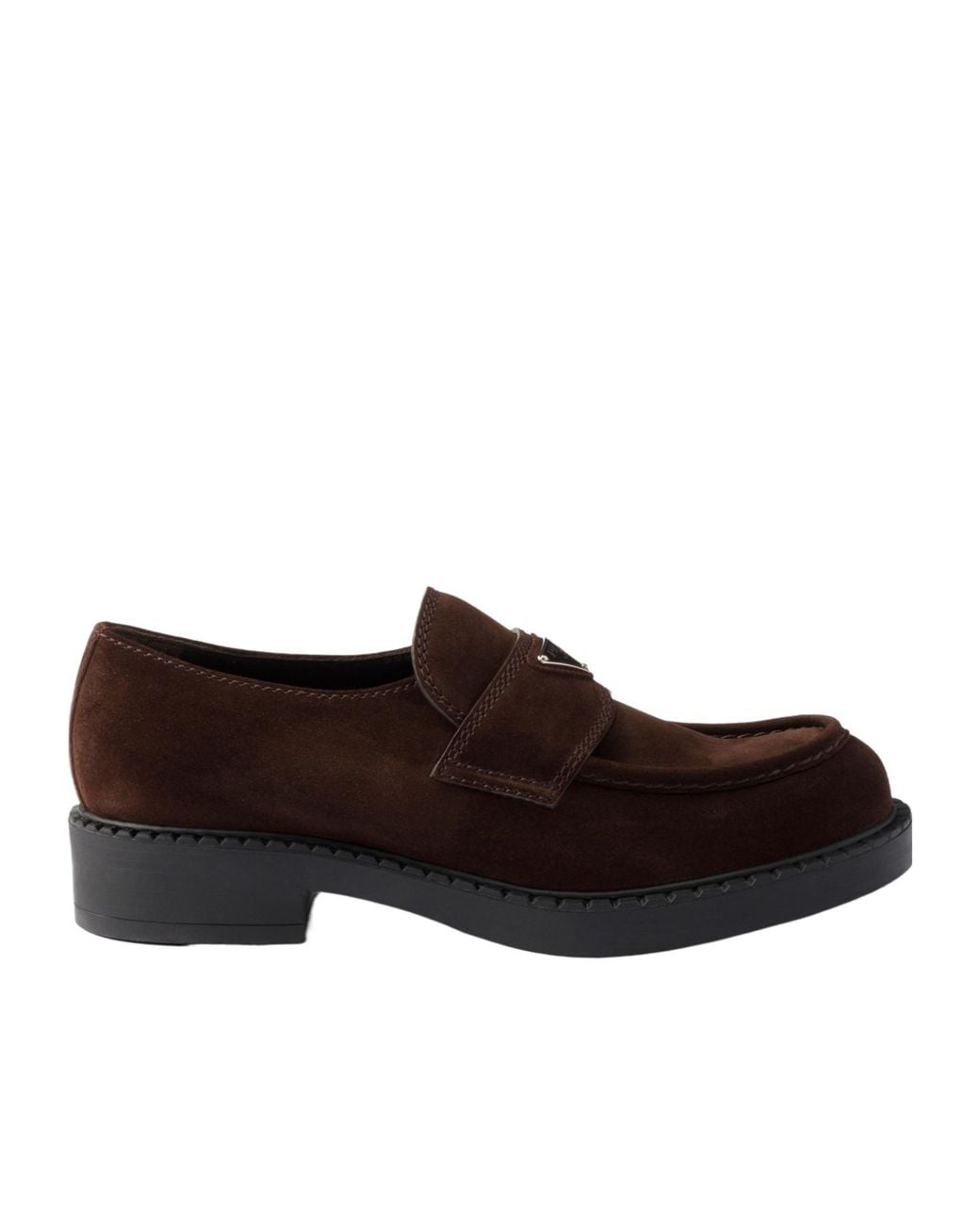 Prada Brown Chocolate Suede Loafers for men