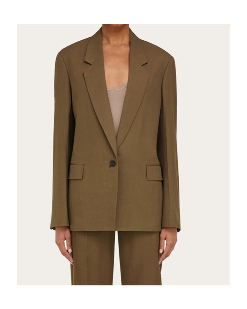 Ferragamo Green Notched-Lapel Blazer