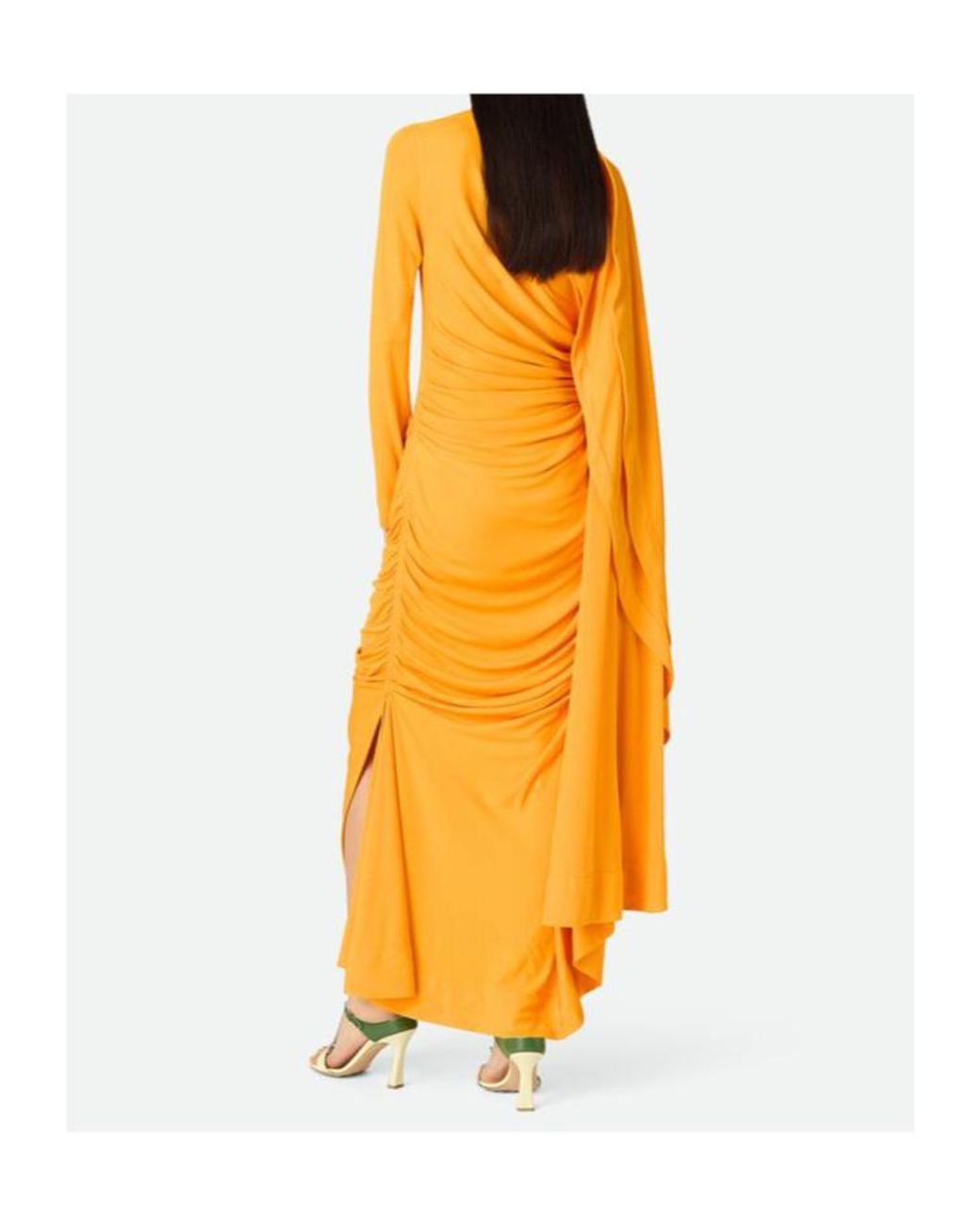 Bottega Veneta Orange Viscose Jersey Draped Dress
