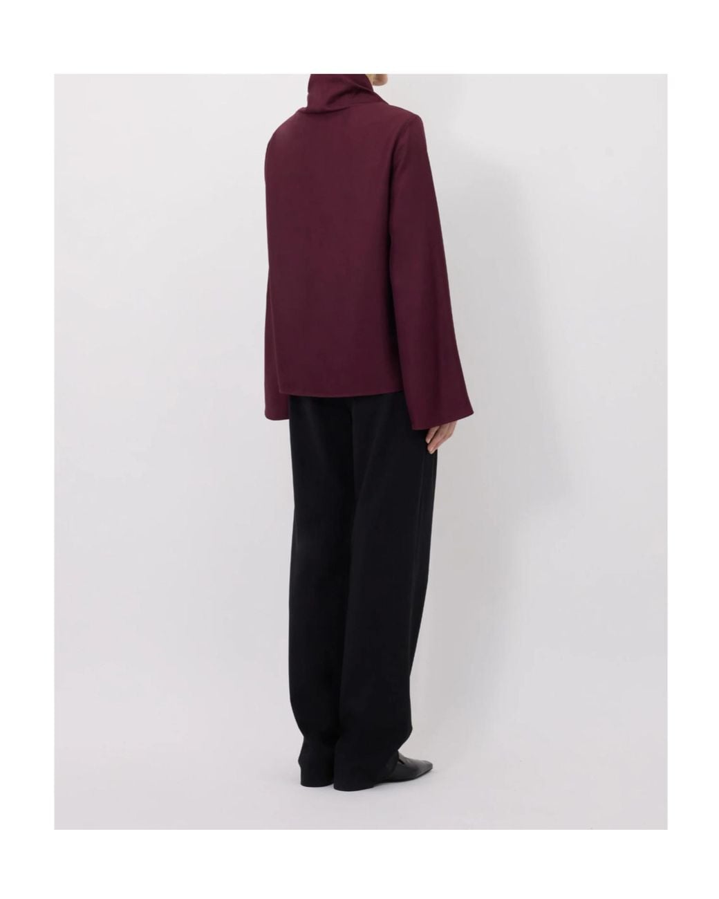 Loulou de Saison Purple Drawstring-Neck Wide-Sleeve Top