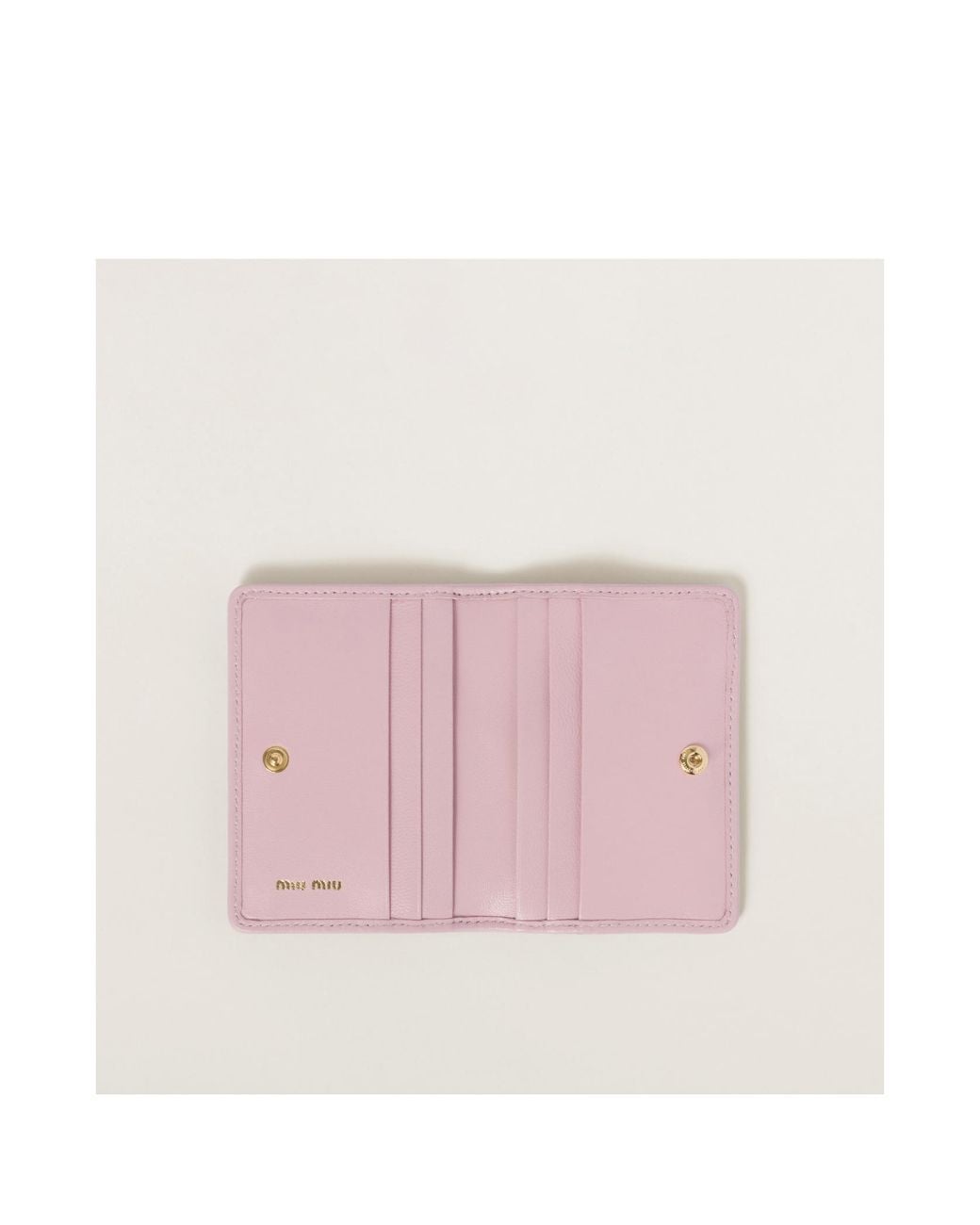 Miu Miu Pink Matelassé Nappa Leather Card Holder