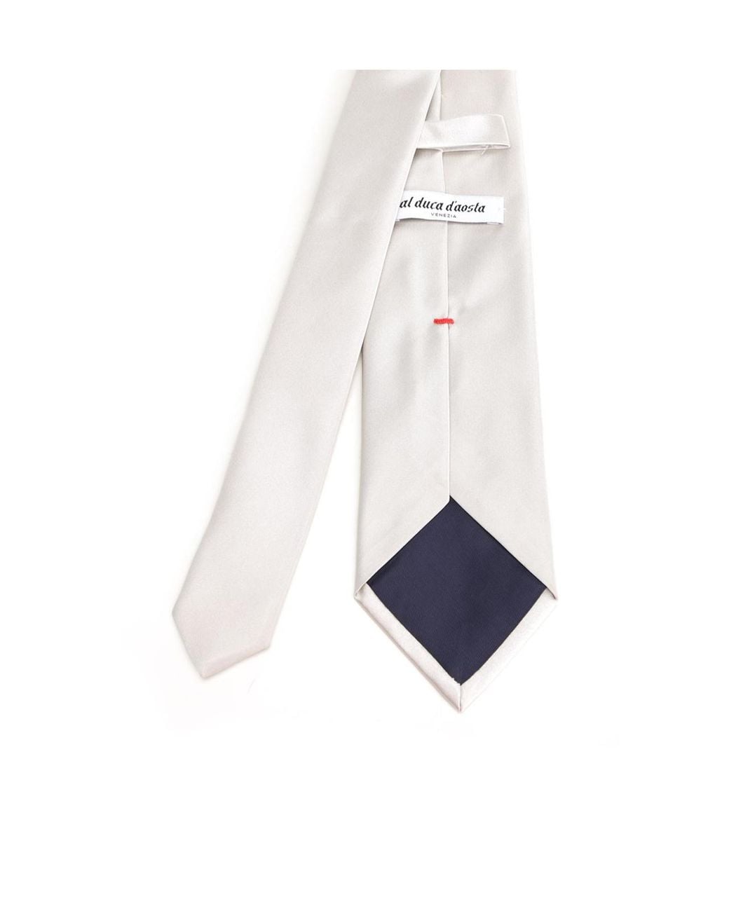 Al Duca D'aosta White Pointed-Tip Tie for men