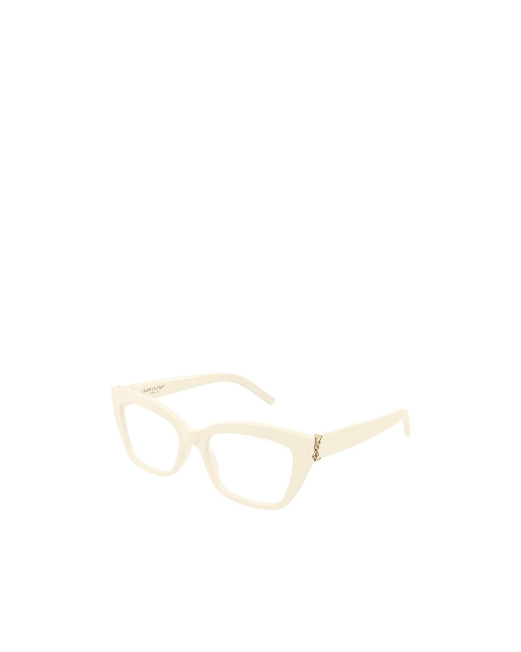 Saint Laurent White Eyewear Sl M117 Rectangular Glasses