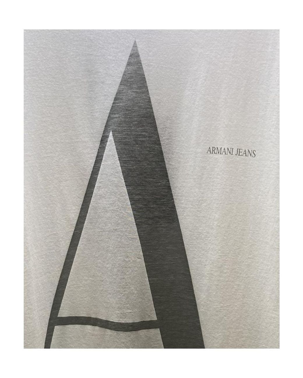 Armani Jeans Gray Logo T-Shirt With Round Neck for men