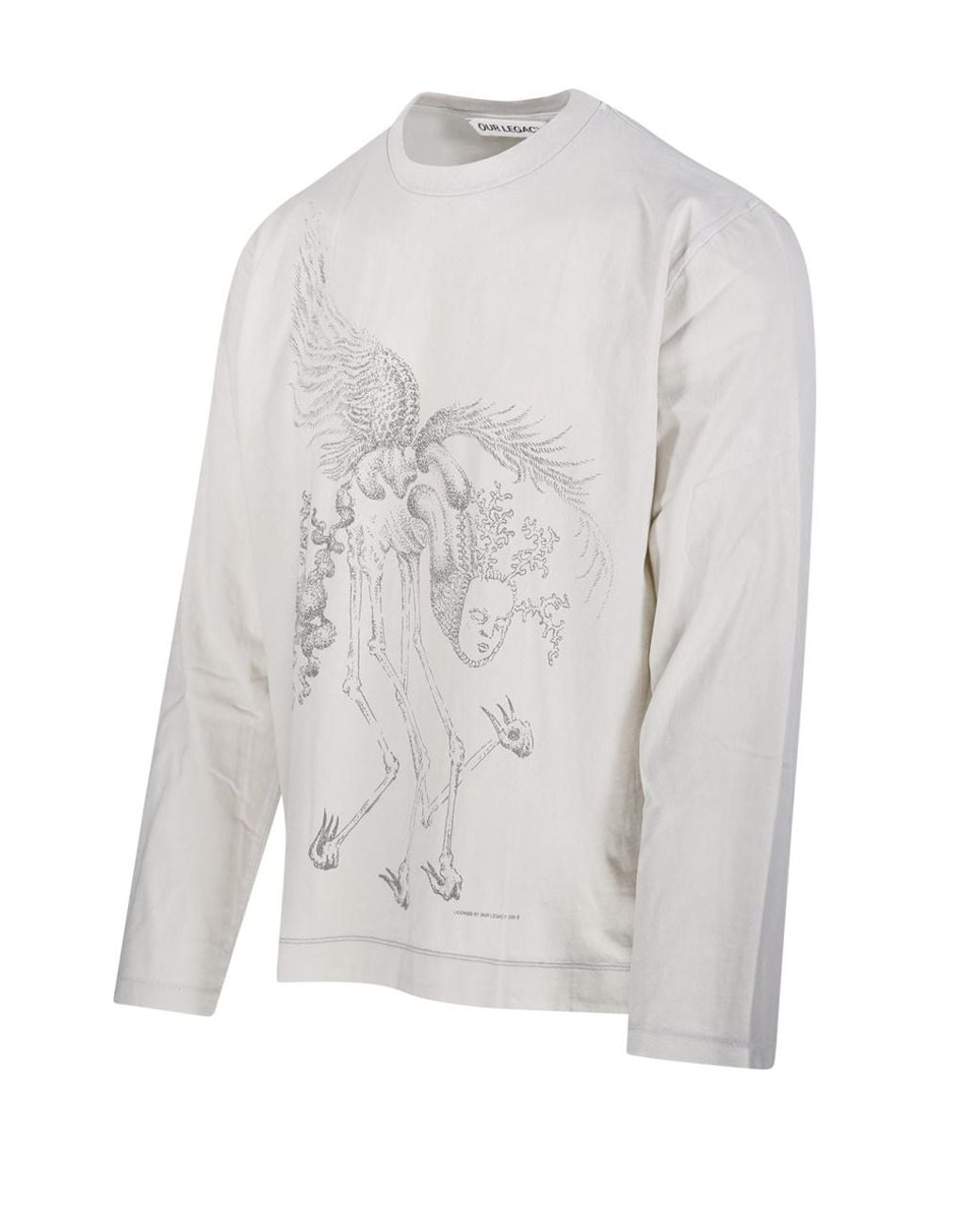 Our Legacy White Box Graphic Long Sleeve T-Shirt for men