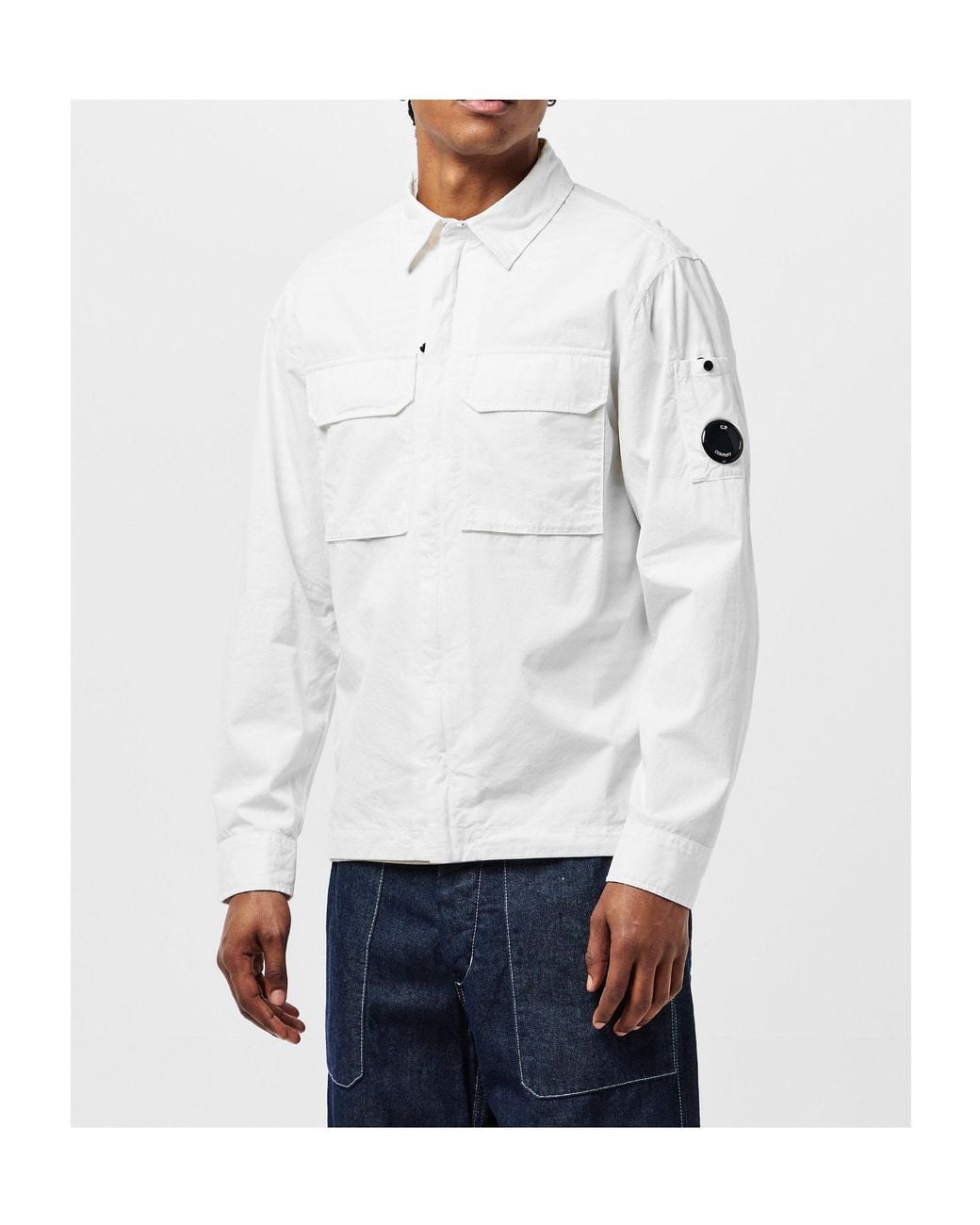 C P Company White Overshirt for men