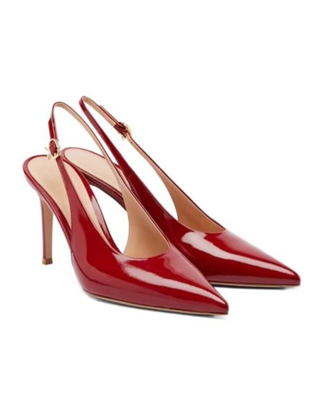 Gianvito Rossi Red Patent Leather Slingback Pumps