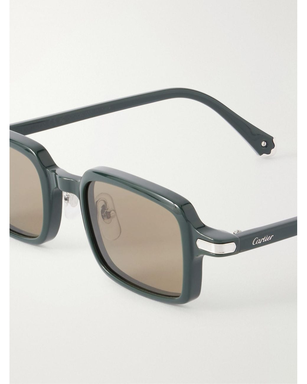 Cartier White Rectangular Frame Sunglasses
