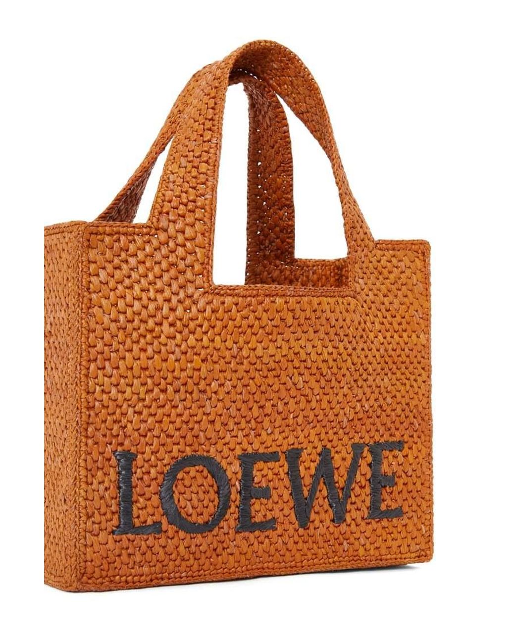 Loewe Brown Small Font Tote Hand Bag