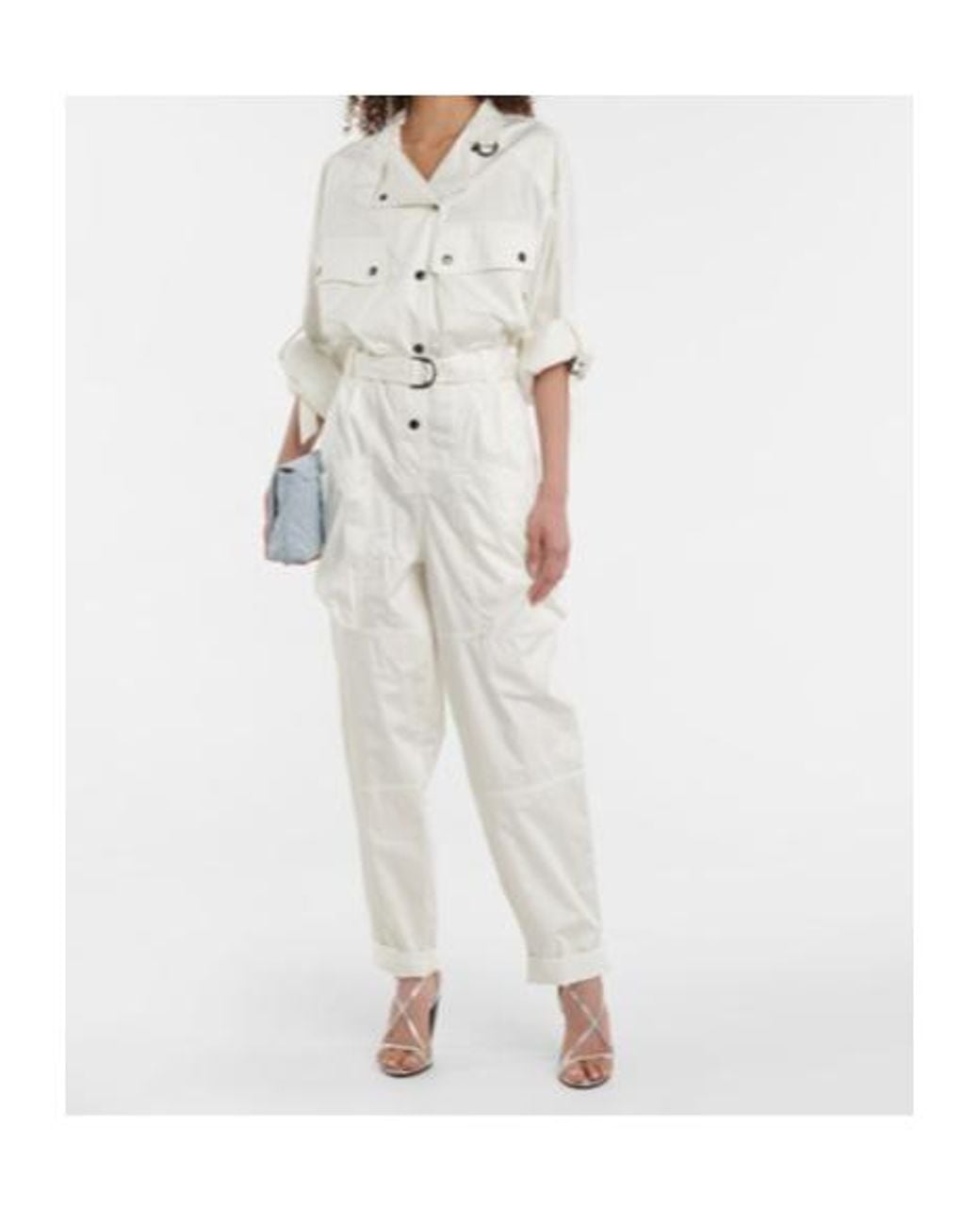 Isabel Marant White Aliza Metallic Leather Sandals