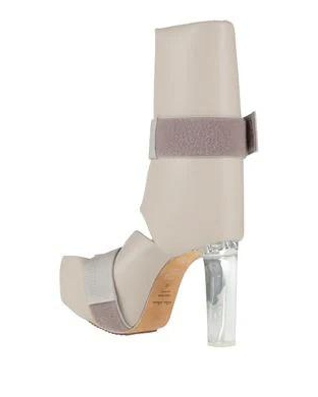 Rick Owens White Simple Platform Leather Boots