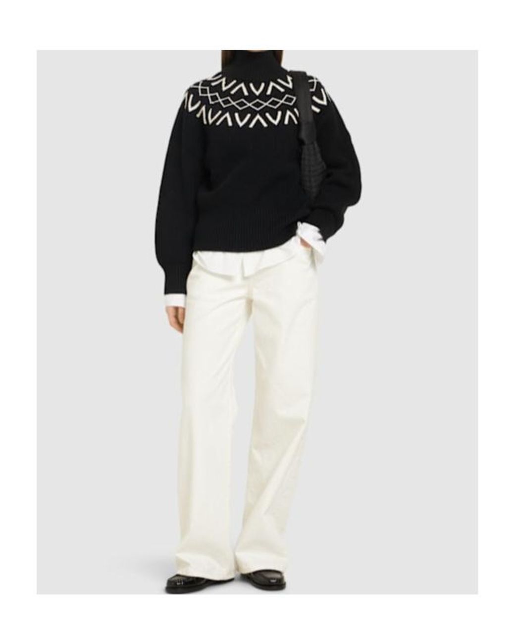 Varley Black High Collar Long Sleeve Sweater
