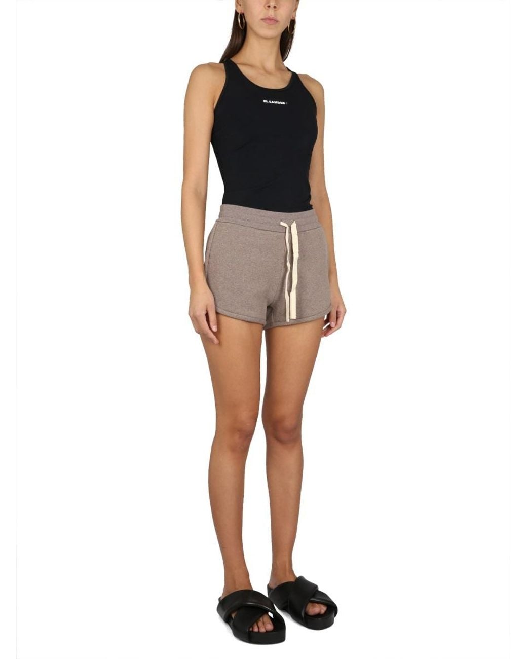 Jil Sander Gray Pocketed Drawstring Mini Shorts