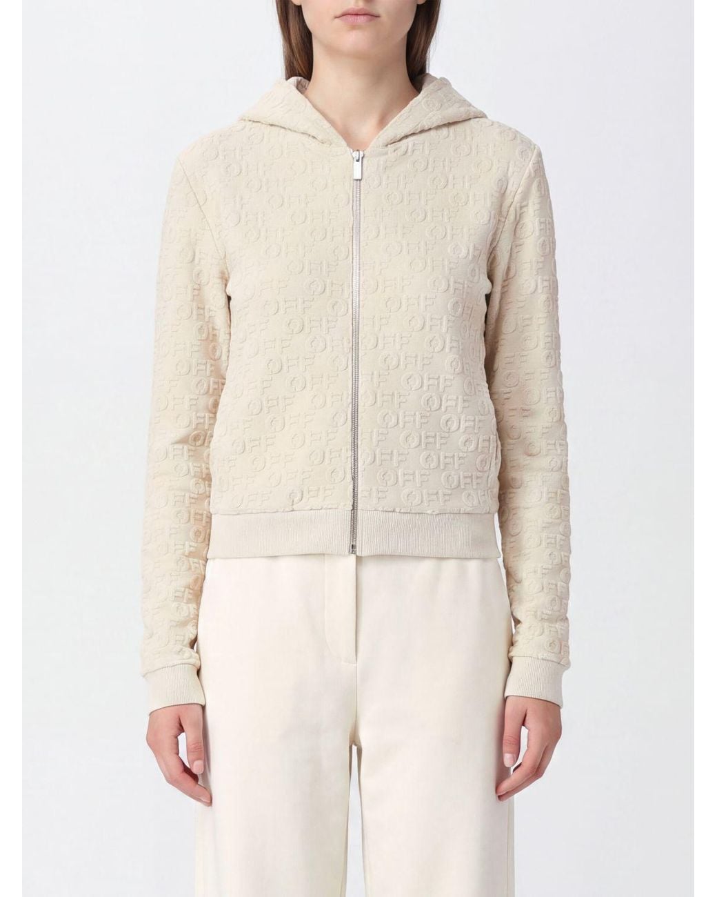 Off-White c/o Virgil Abloh Natural Terry Off Zip-Up Hoodie