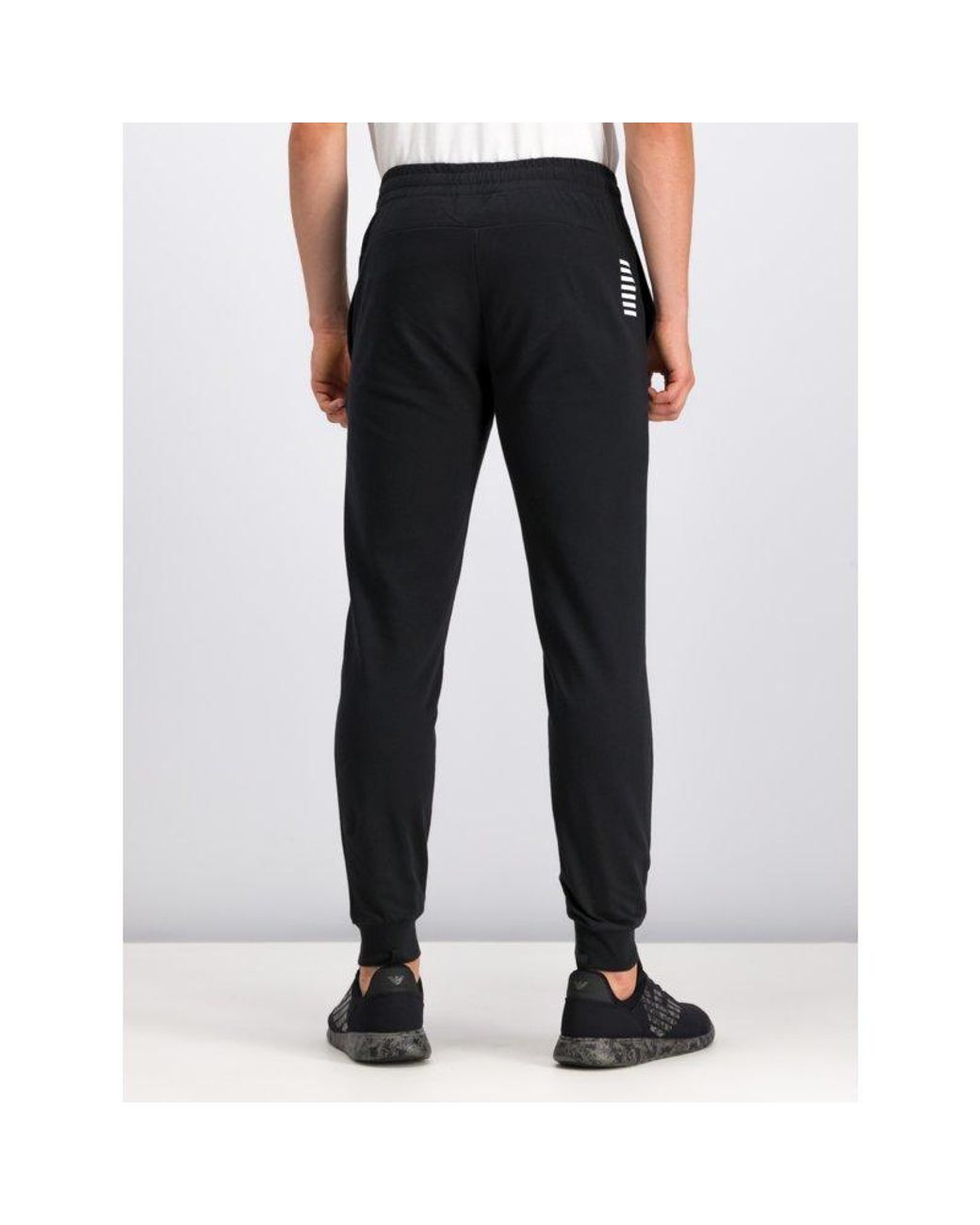 EA7 Black Logo Printed Tracksuit for men
