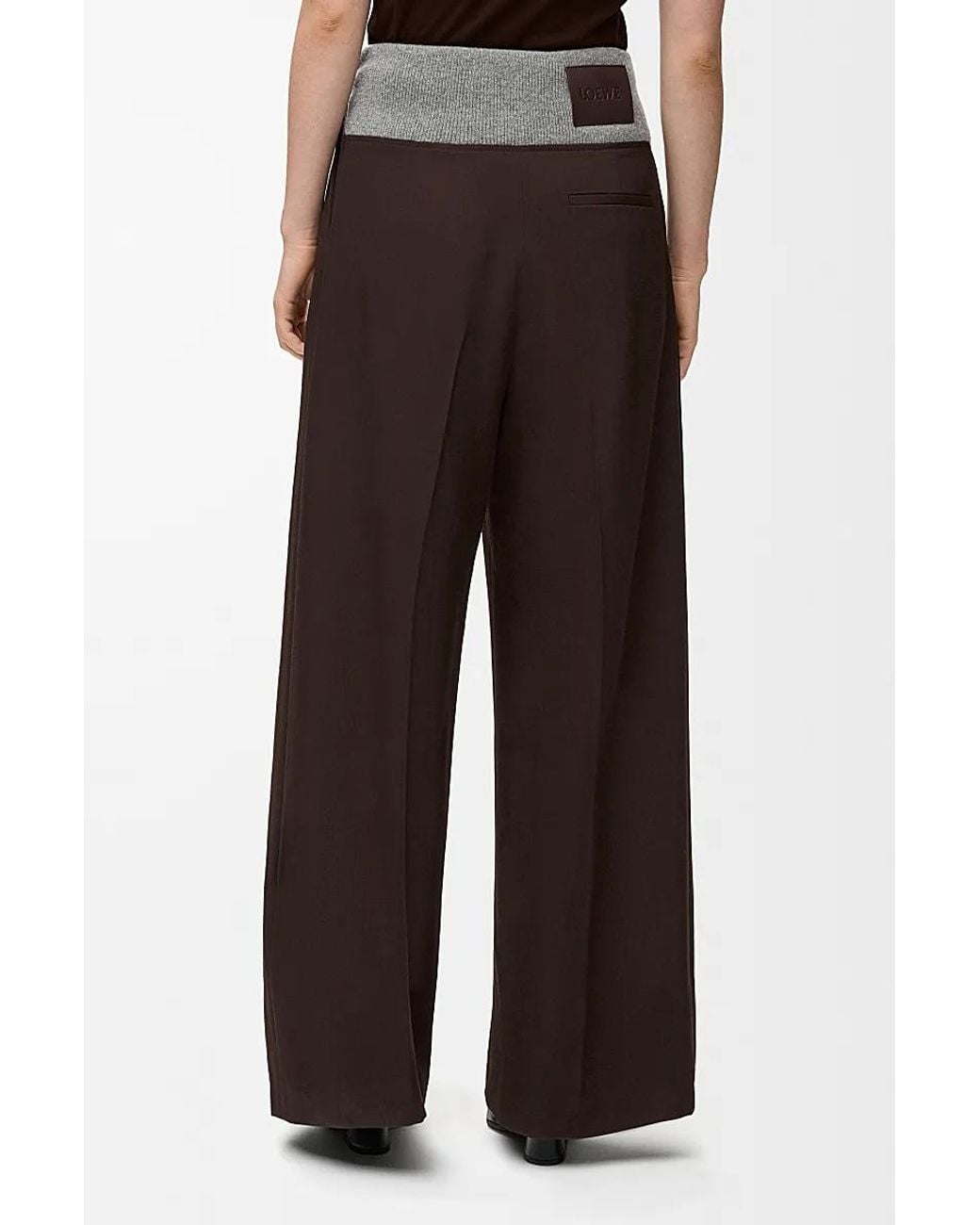Loewe Brown Straight Leg Pleated Pants
