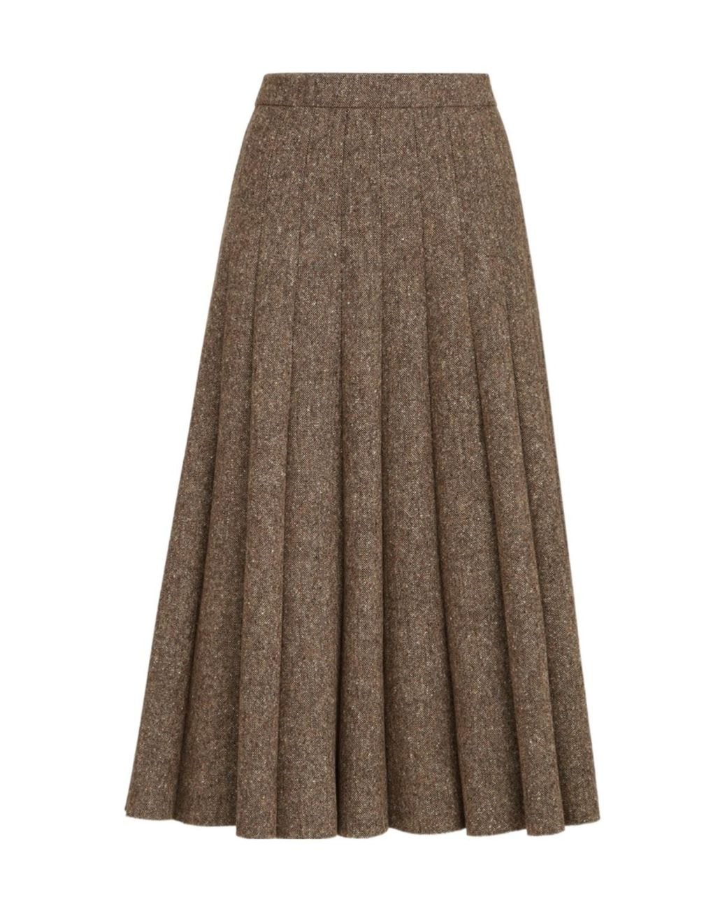 Brunello Cucinelli Brown Pleated Skirt