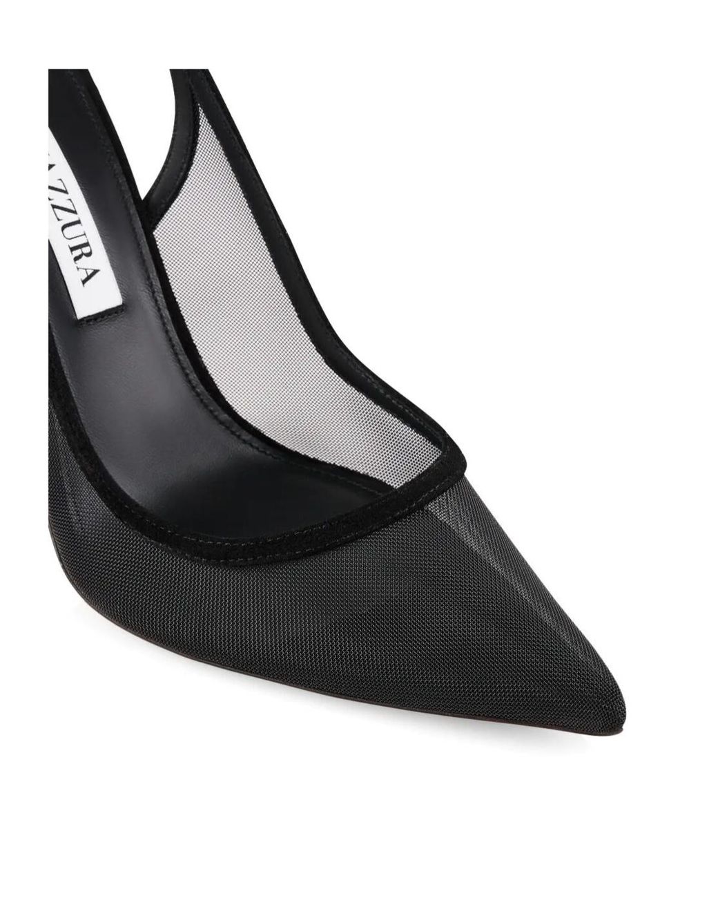 Aquazzura Black Bow Tie Mesh Heeled Pumps