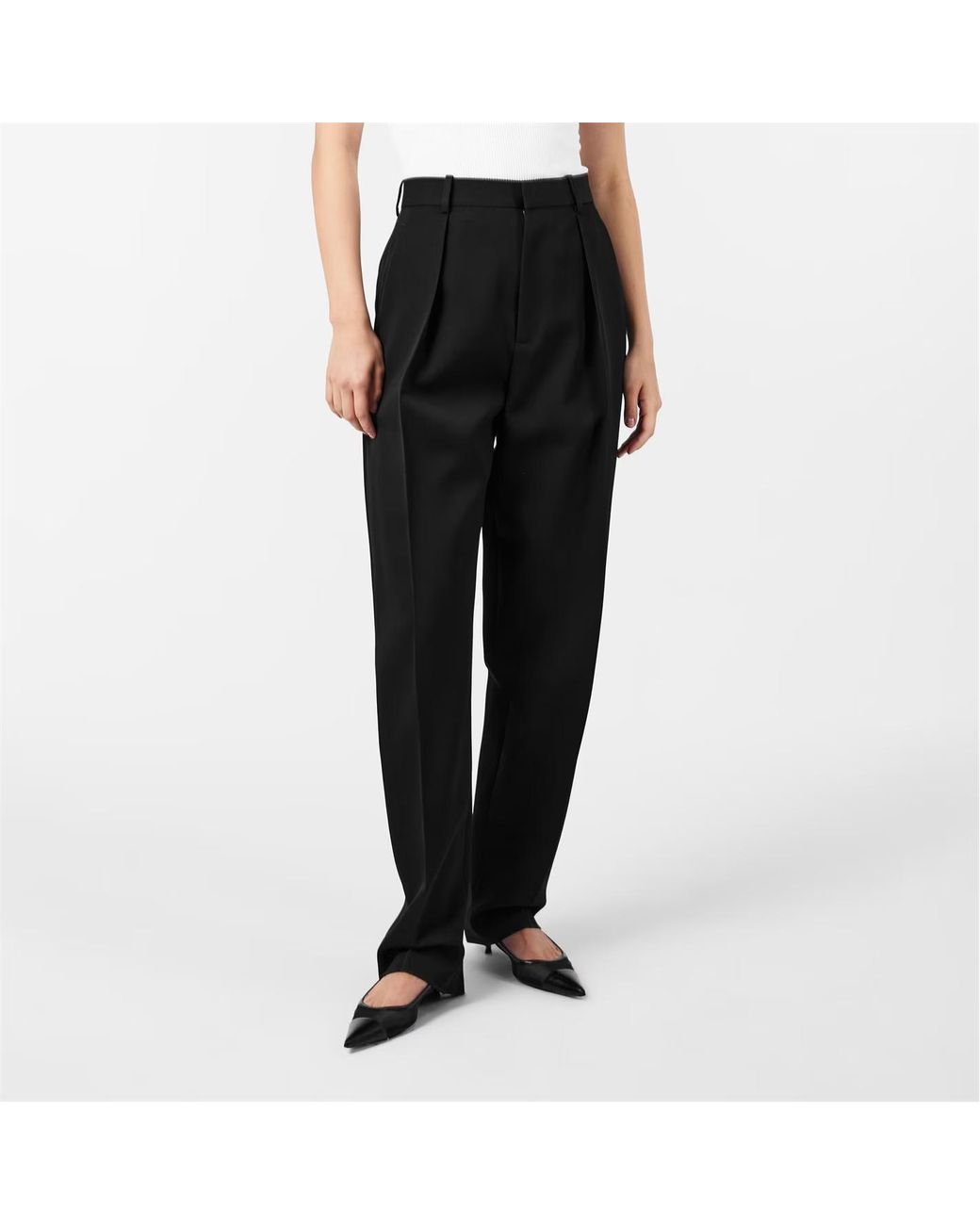 Bottega Veneta Black High Waist Casual Pants