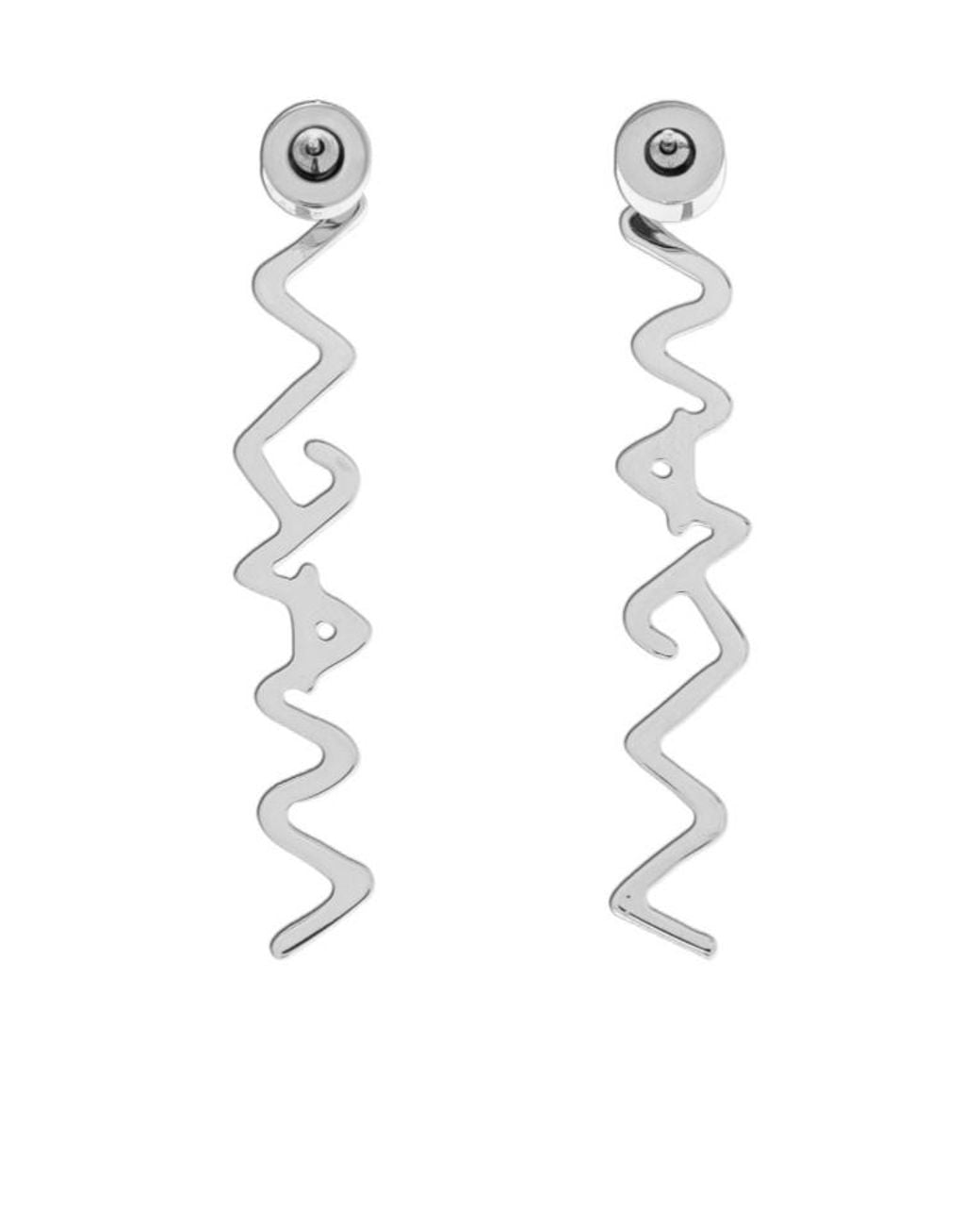 Marni White Symbol Embellished Logo Plaque Earrings