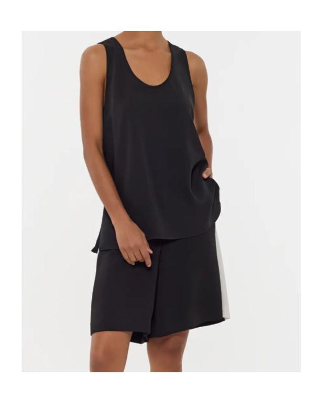 P.A.R.O.S.H. Black Side-Stripe Shorts
