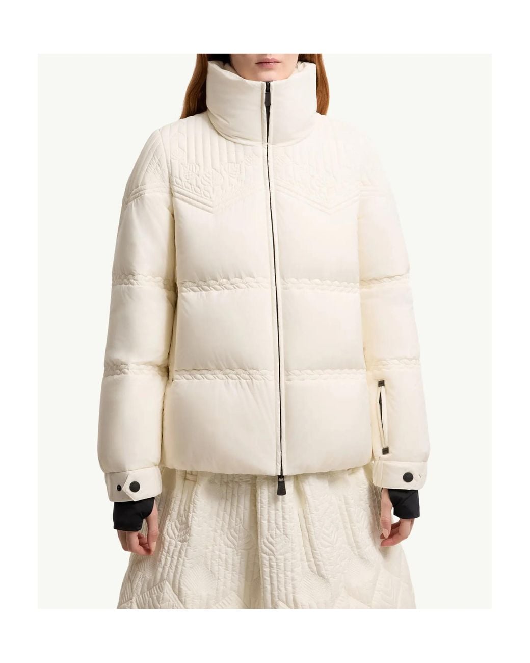 Moncler Natural Anglins Long-Sleeve Down Jacket